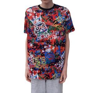 NWOT FRESH PRINTS OF BELAIR TShirt Men M Graphic Graffiti Red Multi Poly